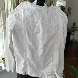 Elegant White Embroidered Girl’s Top